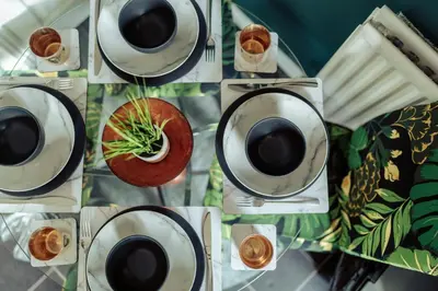 a collage of plates with food on them at 2 Bedroom Peaceful Home, Colchester in Mile End