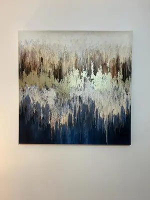 a painting of a city on a wall at Stylish house centrally located in Bury Saint Edmunds