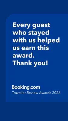 a blue picture with the words every guest who stayed with us helped us earn this at Urban Oasis in Billericay