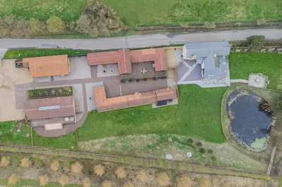 an overhead view of a house with a yard at 2 Bed in Heveningham oc-w29033 in Heveningham
