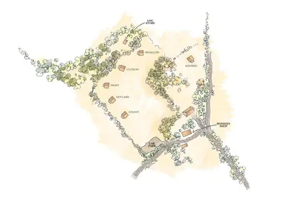 a conceptual plan for a garden at Skylark - Sweffling Hall in Rendham