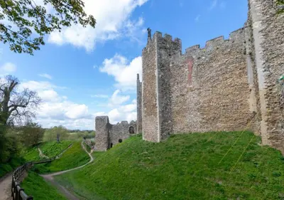 an old castle on a grassy hill at The Keep - Framlingham in Framlingham