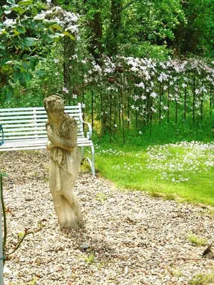 a statue of a bear standing next to a bench at The Old Coach House in Bungay