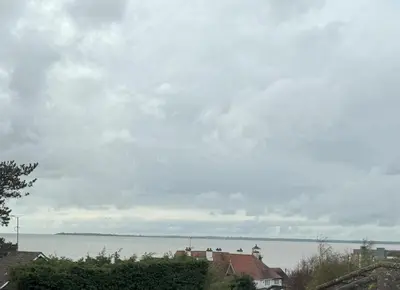 a view of the water from a house at Lighthouse Lodge in Harwich