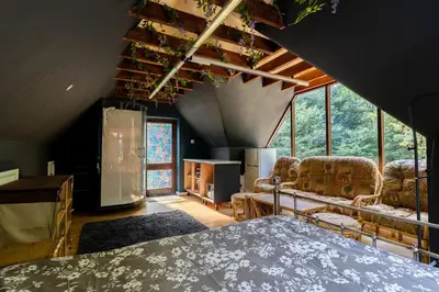 a living room with furniture and windows at Group Stays 600-Year-Old Barn, sleeps 11 in Great Parndon