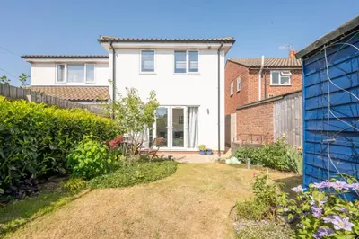 a view of a house from the garden at Modern 2-Bed Home in Leiston in Leiston