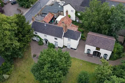 an overhead view of a large house with roofs at The Park Hotel - Sure Hotel Collection by Best Western in Diss