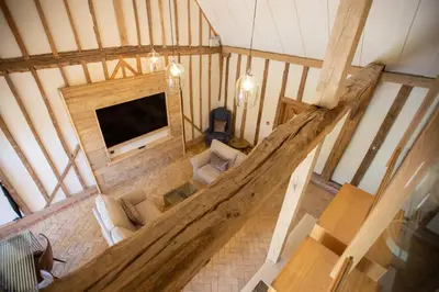 an overhead view of a living room in a house at Channels Hotel in Chelmsford