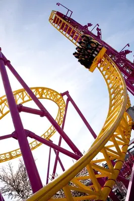 a yellow roller coaster at a amusement park at Southend Central Hotel - Close to Beach, City Centre, Train Station & Southend Airport in Southend-on-Sea