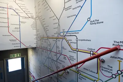 a map on the wall of a subway station at The Castle Bar ROOM ONLY in Cambridge