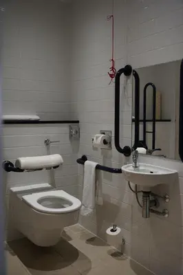 a bathroom with a toilet and a sink at Holiday Inn Express Harlow by IHG in Harlow