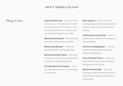 a screenshot of a page of a document at The Mariners Suite in West Mersea