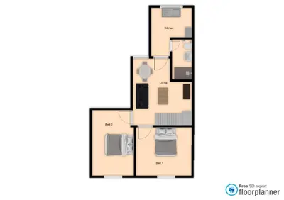 a drawing of a floor plan of a house at Eclipse Apartment No 2 in Newmarket