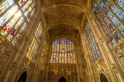 a large cathedral with many stained glass windows at City Center,2 Bedroom Apartment with Parking in Cambridge